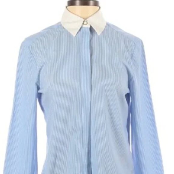 Altuzarra Tops - NEW! Altuzarra x Target Collab Pinstripe Blue White Striped Shirt Blouse Top XS